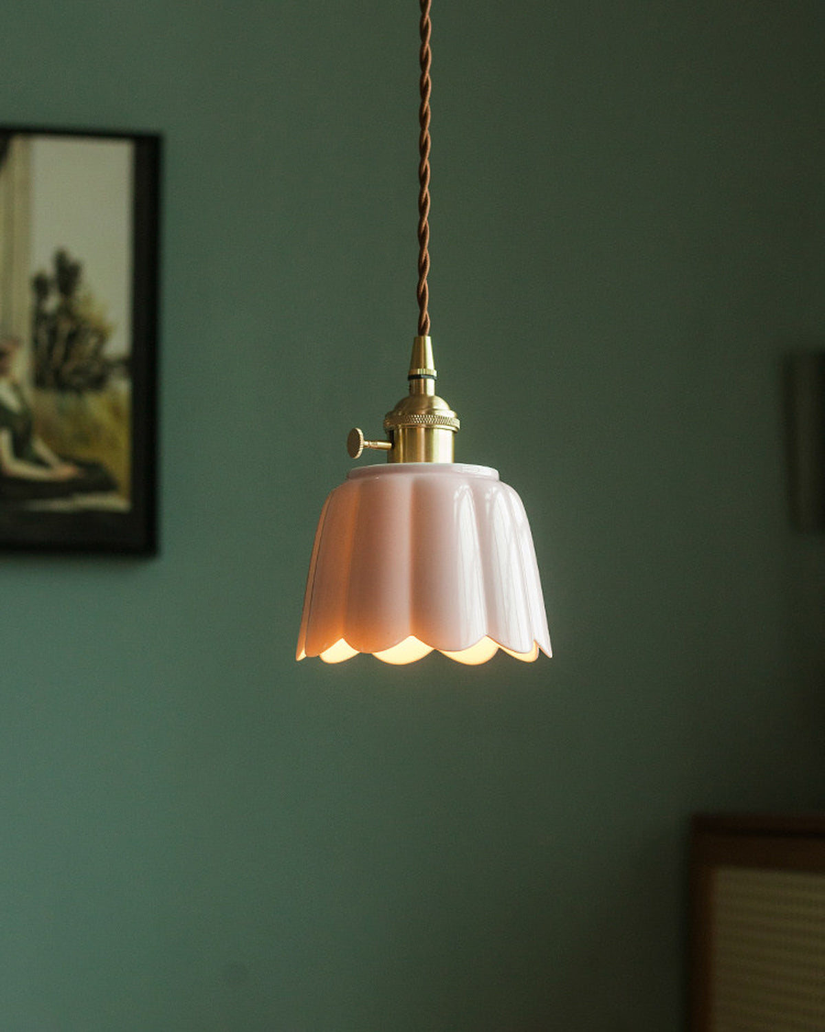 Lotus Bud Ceramic Pendant Light