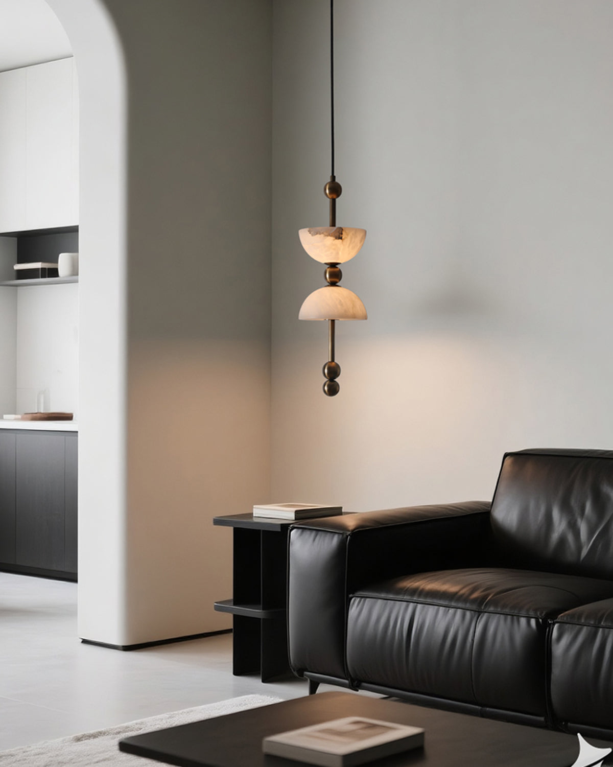 Alabaster Totem Pendant Light