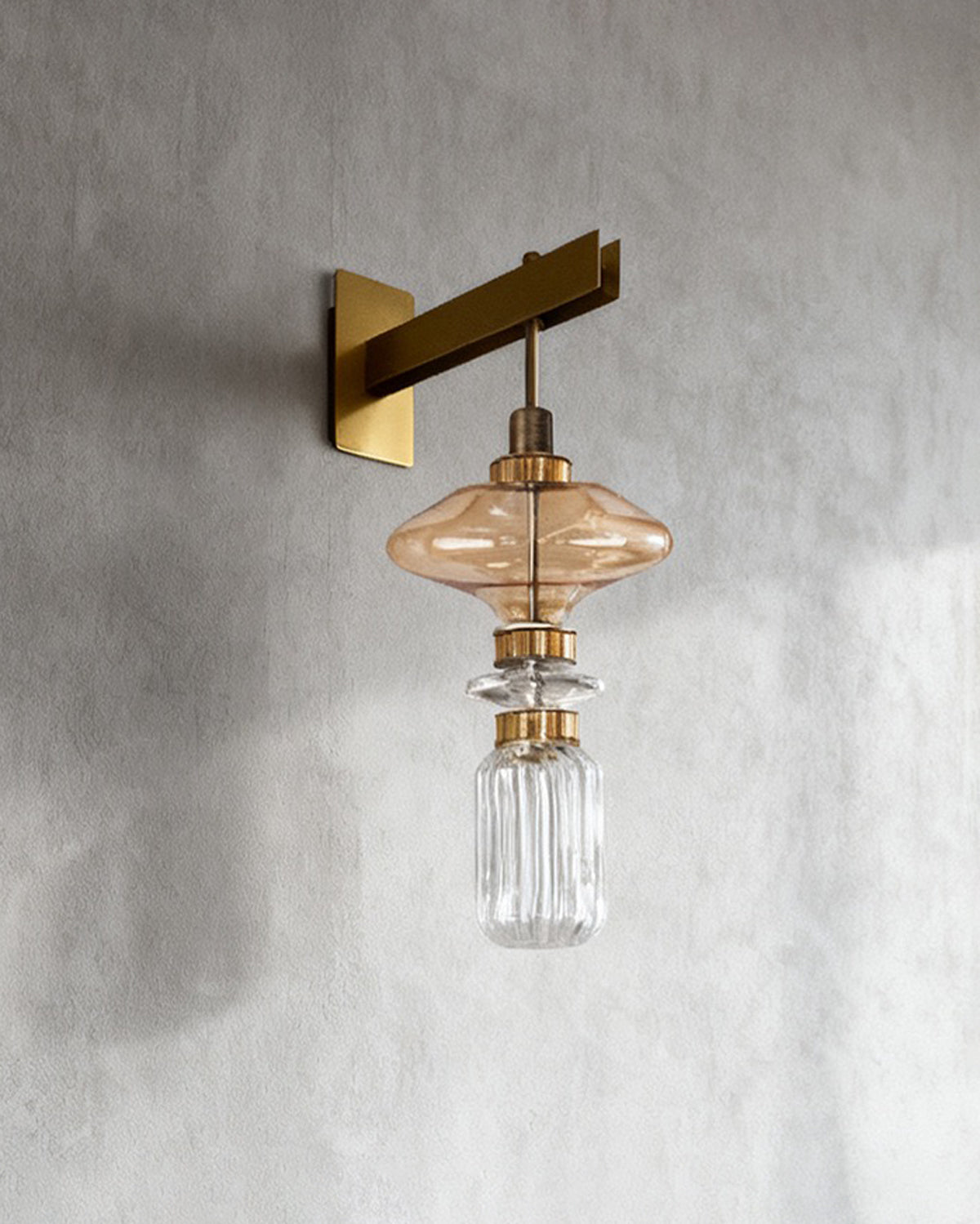 Amber Rhythm Glass Wall Light