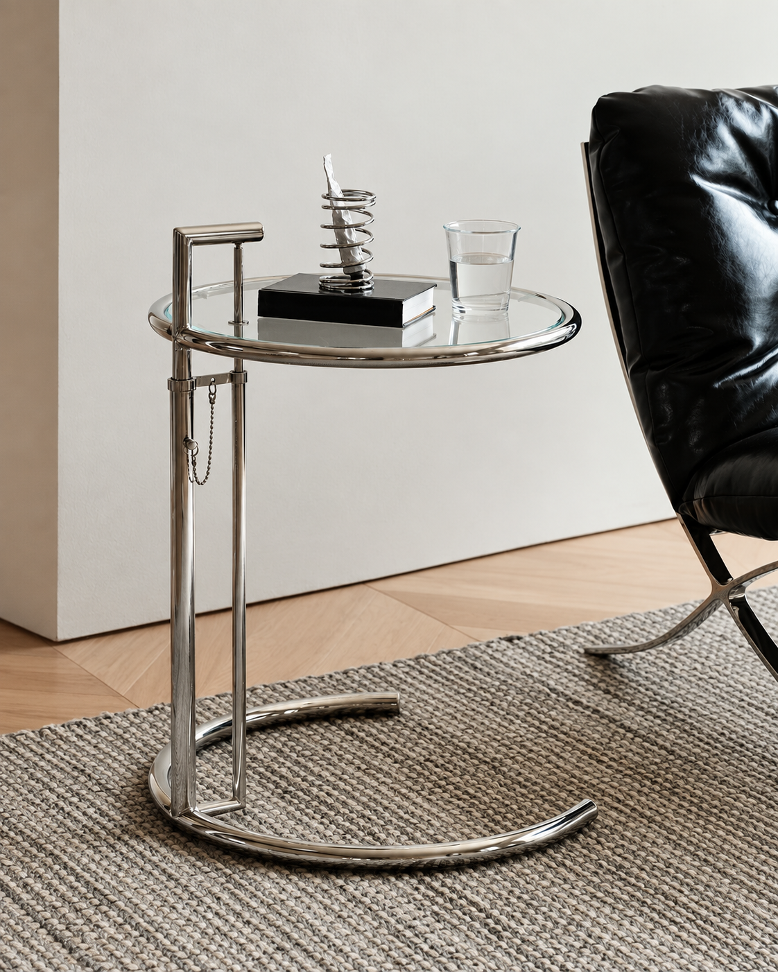 Arc Adjustable Glass Side Table