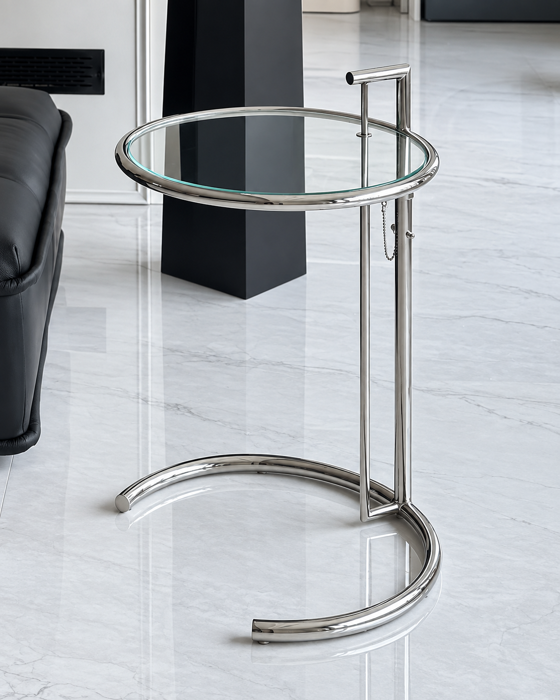 Arc Adjustable Glass Side Table