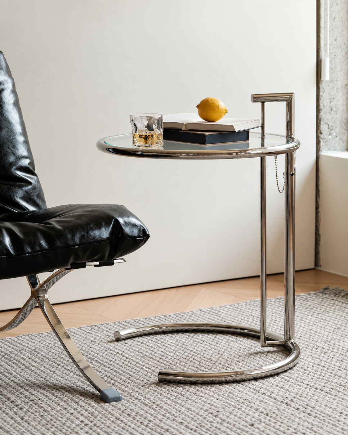 Arc Adjustable Glass Side Table