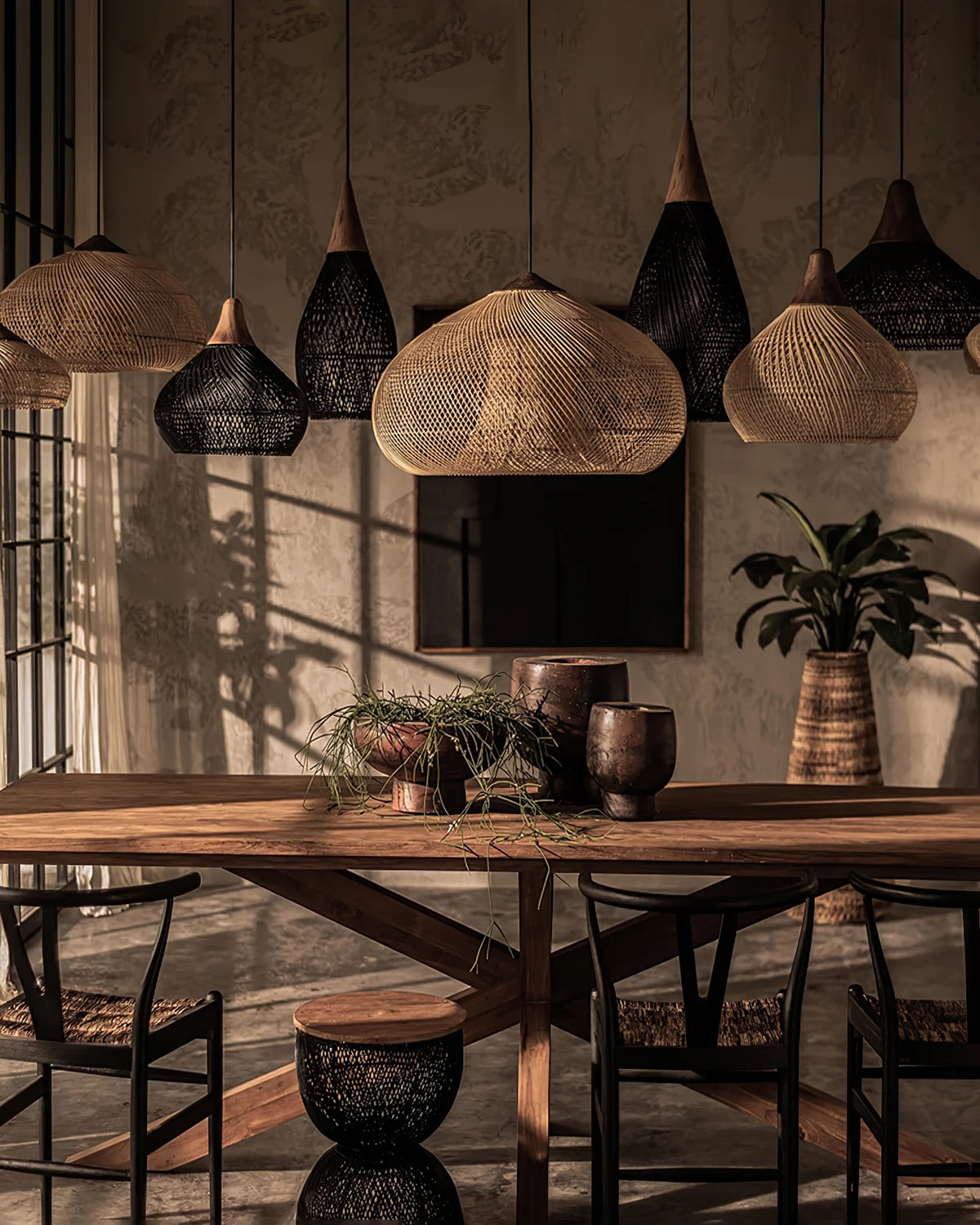 Braided Rattan Pendant Lamp