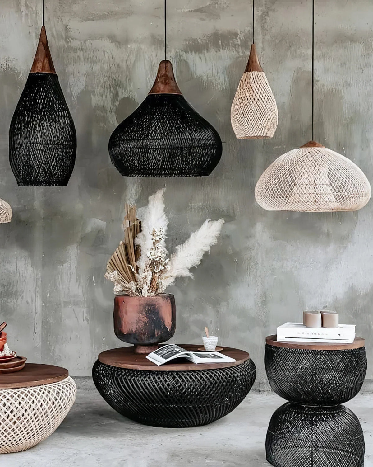 Braided Rattan Pendant Lamp