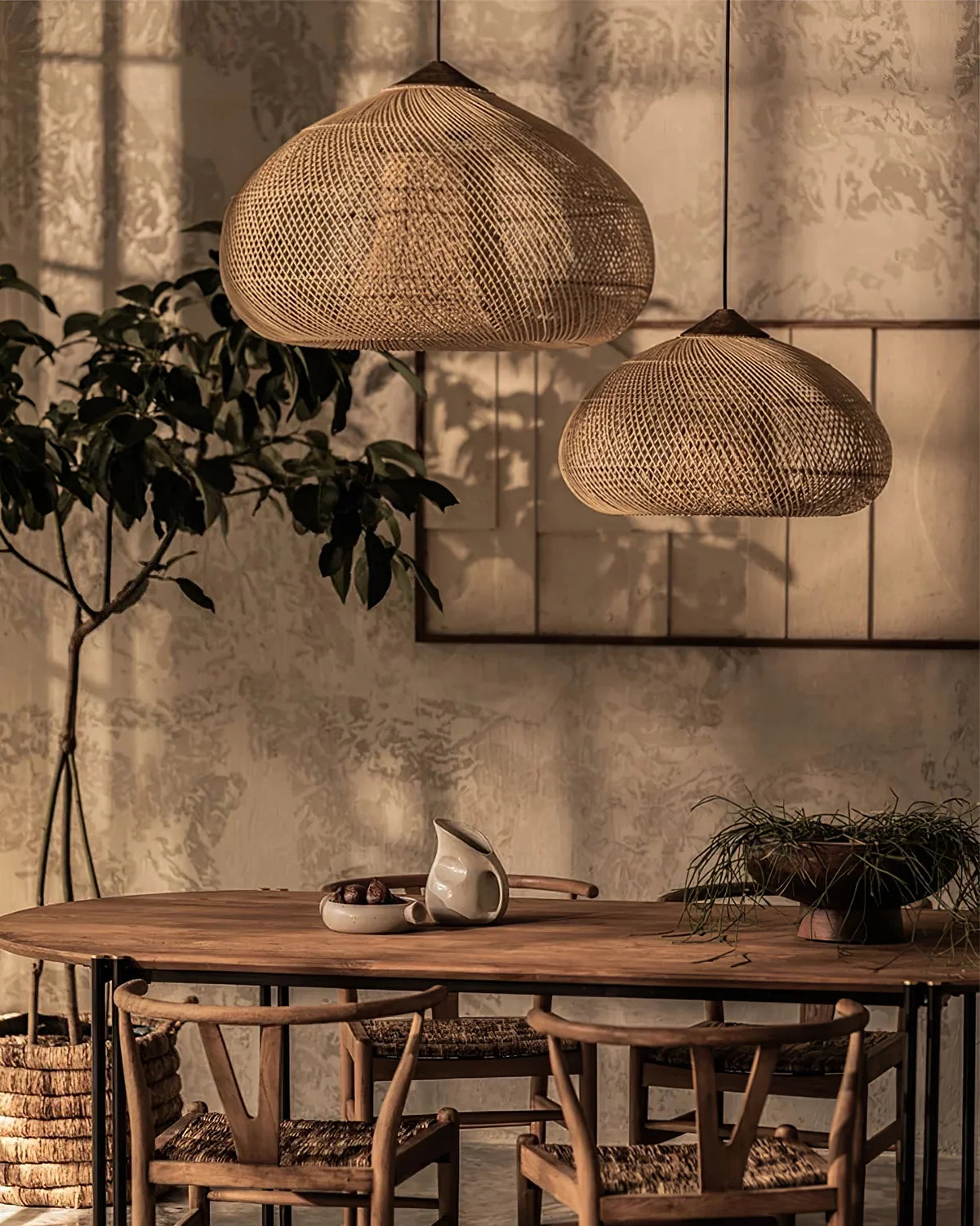 Braided Rattan Pendant Lamp
