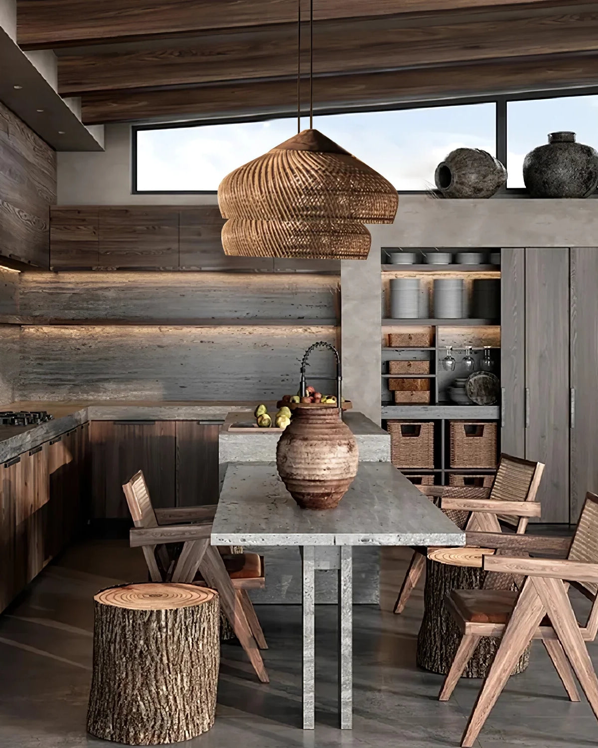 Braided Rattan Pendant Lamp