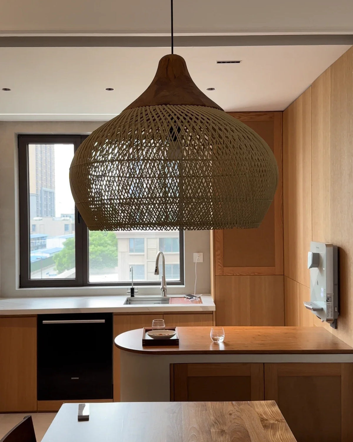 Braided Rattan Pendant Lamp
