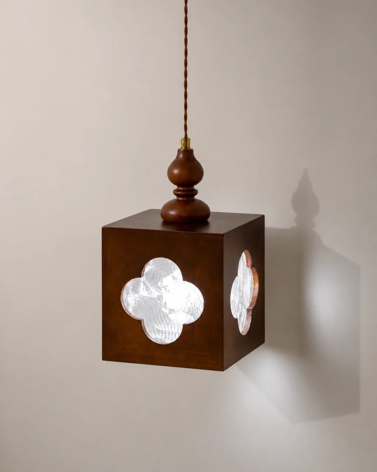Clover Window Wooden Pendant Light