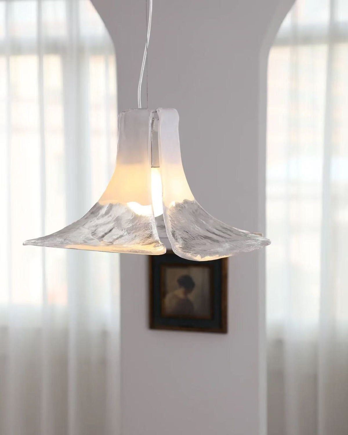 Murano Glass Flower Pendant Lamp
