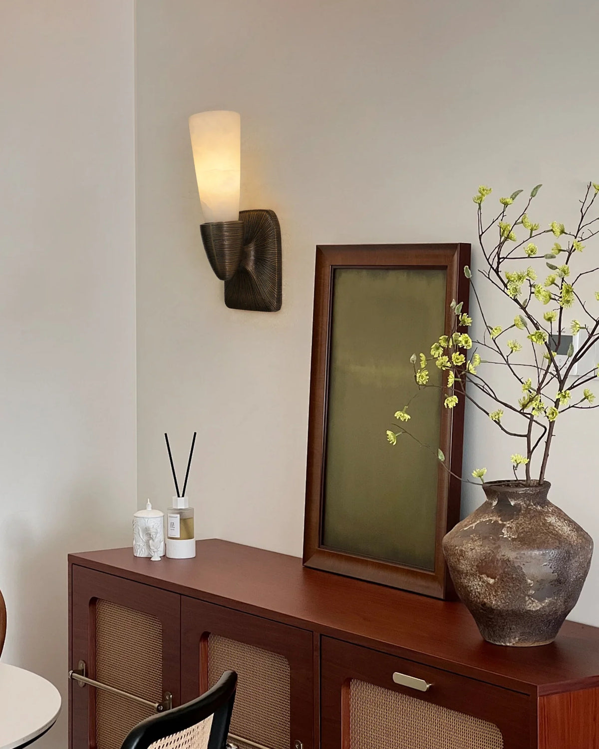 Opal Alabaster Twist Wall Sconce