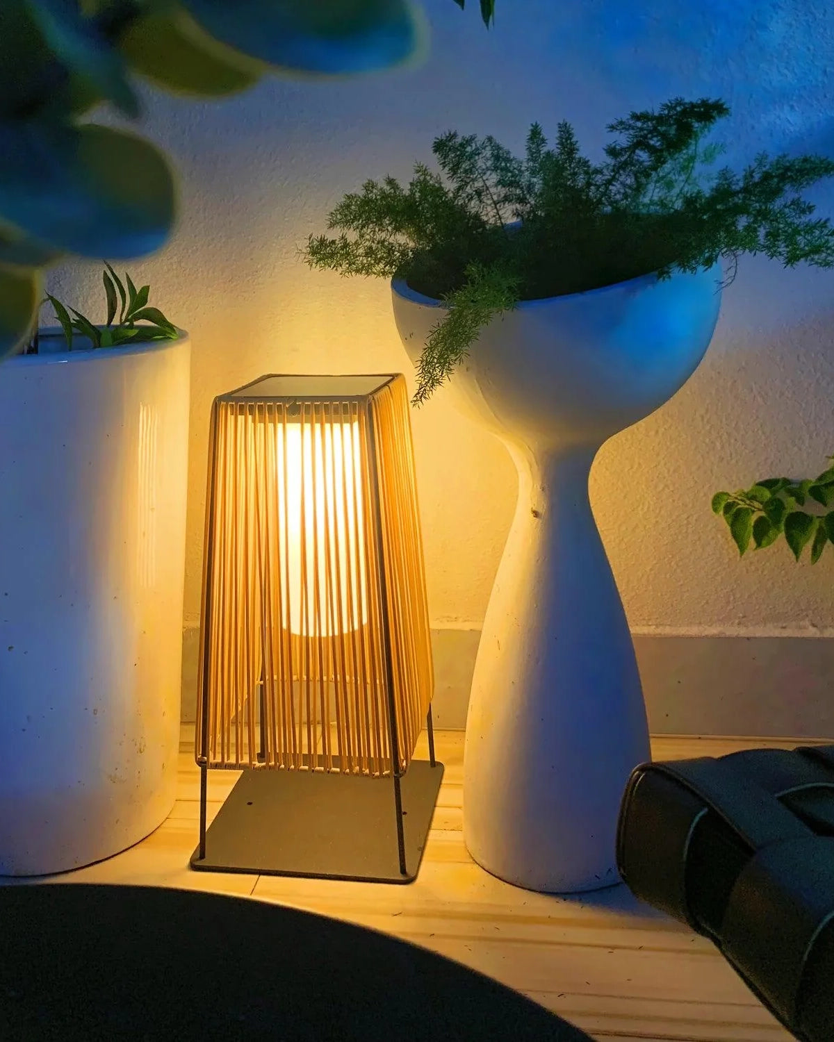 Plastic Rattan Outdoor Post Light