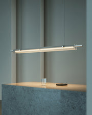 Reeded Glass Linear Pendant Light