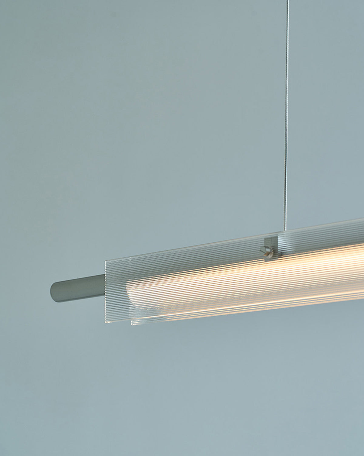 Reeded Glass Linear Pendant Light