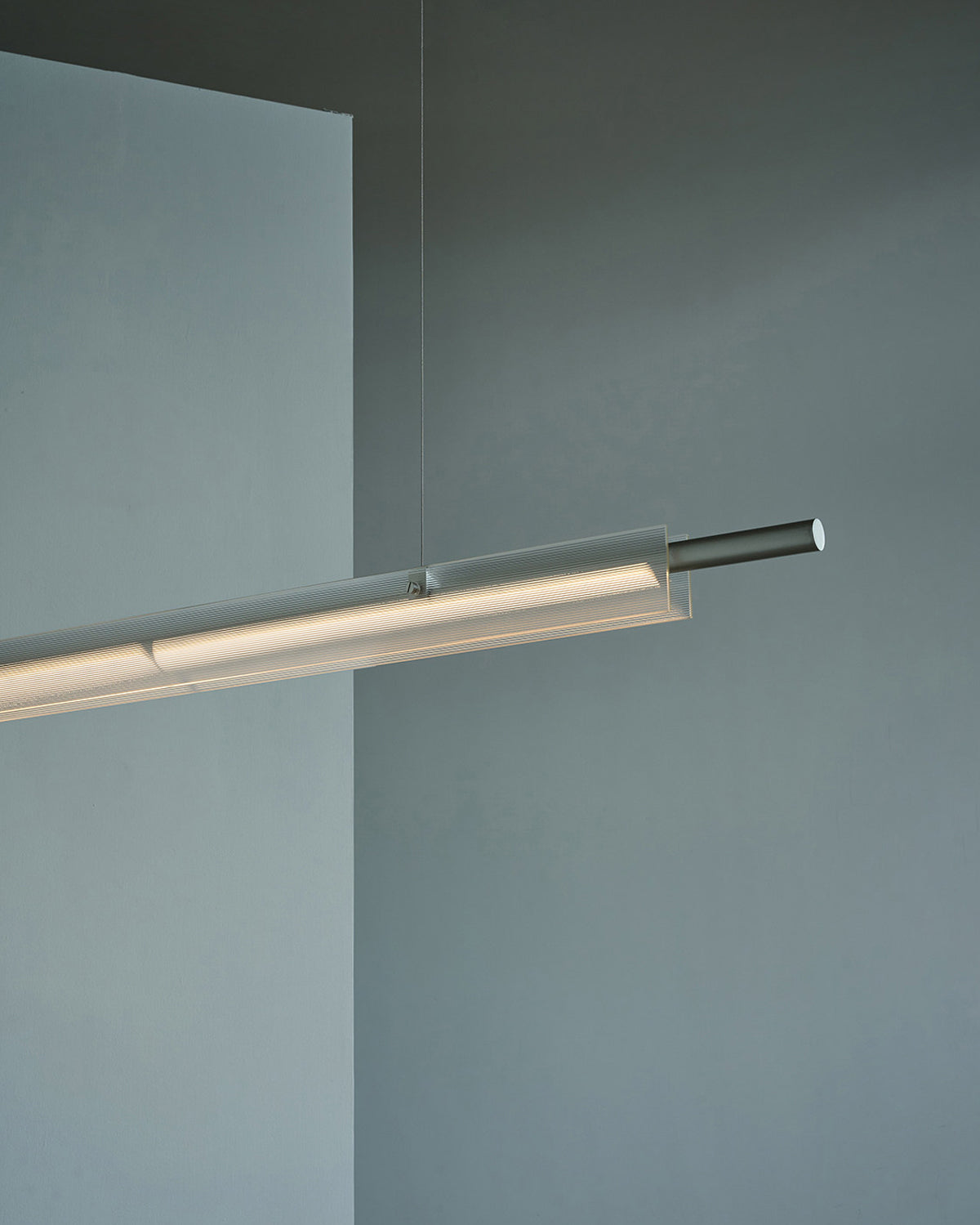 Reeded Glass Linear Pendant Light