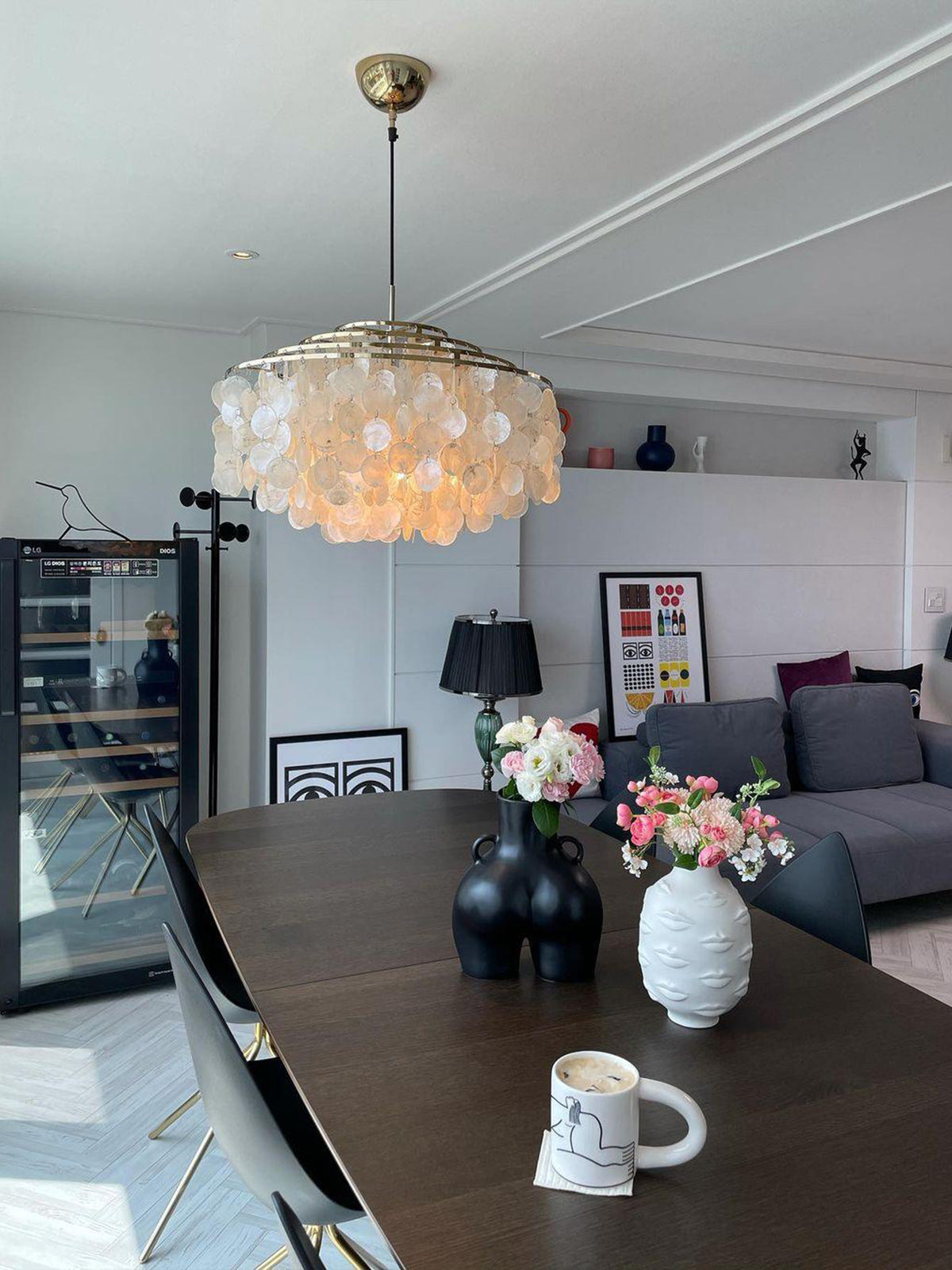 Round Shell Windbell Chandelier-elegalight